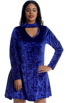 Plus Size Plain Velvet Swing Top Dress WearAll