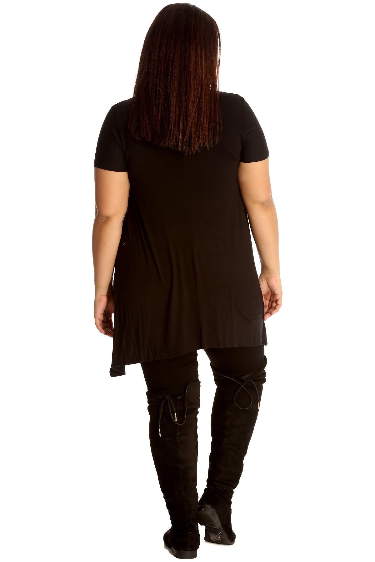 Rudolph on Wall Print Hanky Hem Short Sleeve Top Apparel & Accessories WearAll