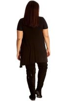 Rudolph on Wall Print Hanky Hem Short Sleeve Top Apparel & Accessories WearAll