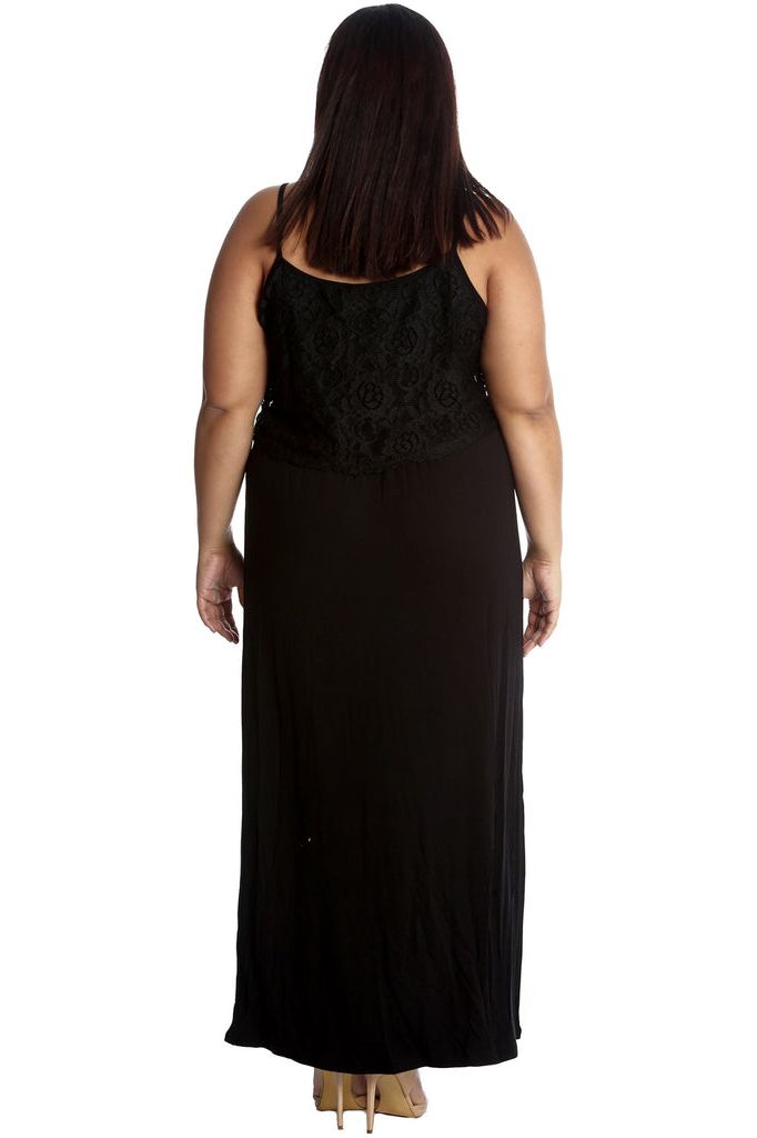 Plus Size Lace Top Sleeveless Maxi Dress Dress WearAll