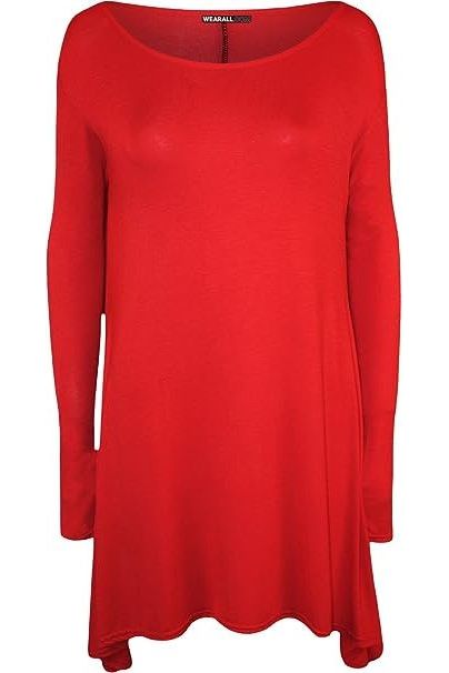 Plus Size Plain Ladies Swing Dress Top Dress WearAll