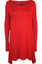 Plus Size Plain Ladies Swing Dress Top Dress WearAll