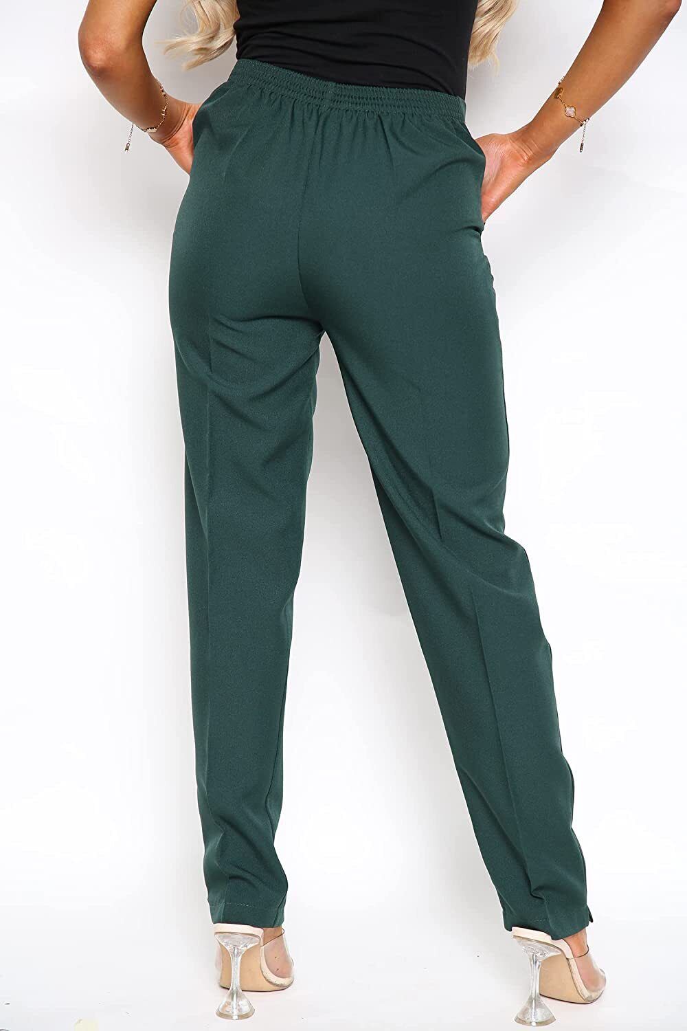 Half Elasticated Pocket Trouser - Black, Dark Green, Stone Trousers WearAll