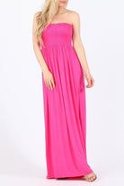 Strapless Sheering Maxi Dress Maxi Cardigan WearAll Cerise 8-10