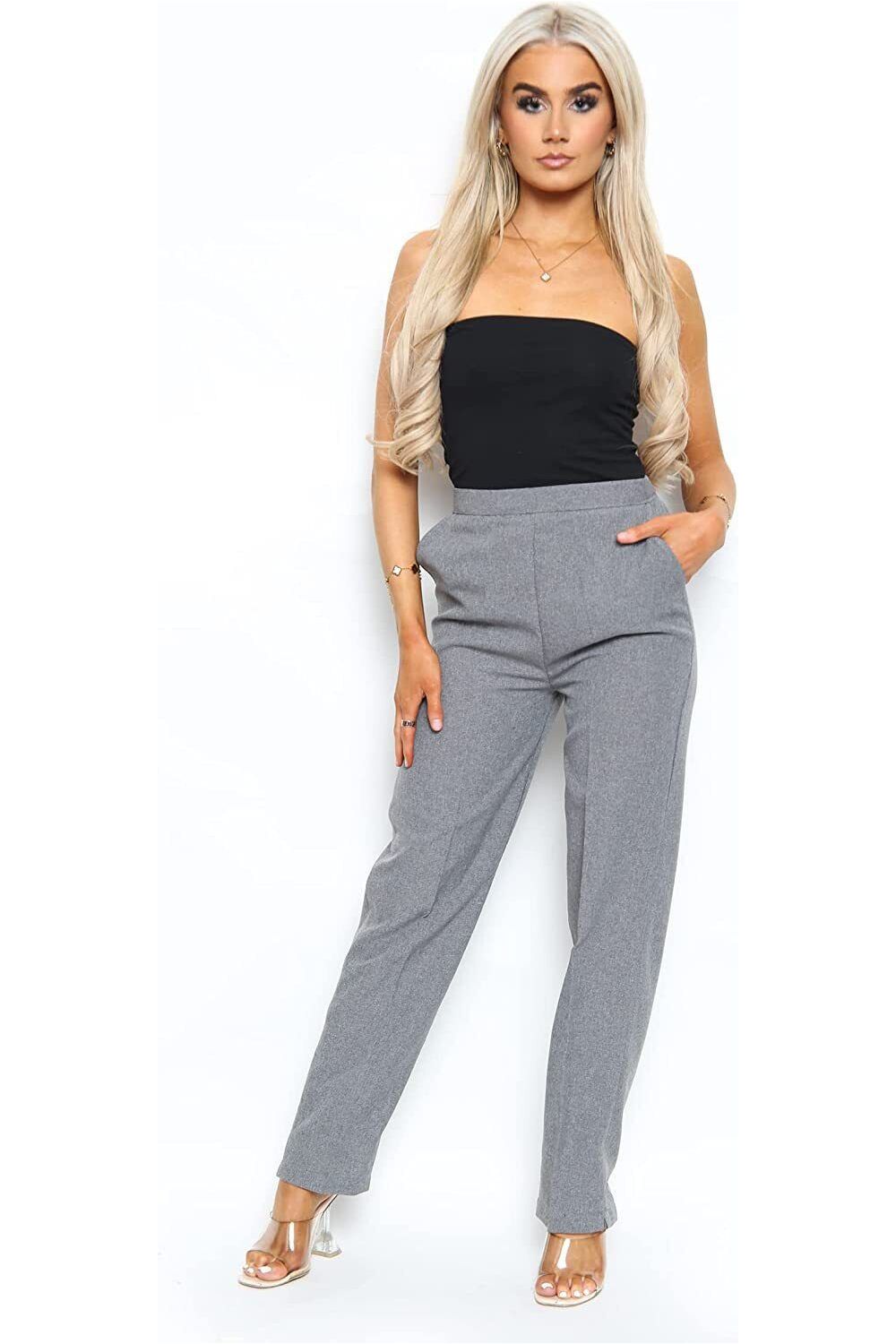 Half Elasticated Pocket Trouser - Brown, Grey, Light Blue Trousers WearAll