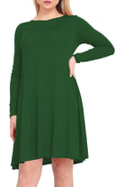 Plus Size Plain Ladies Swing Dress Top Dress WearAll