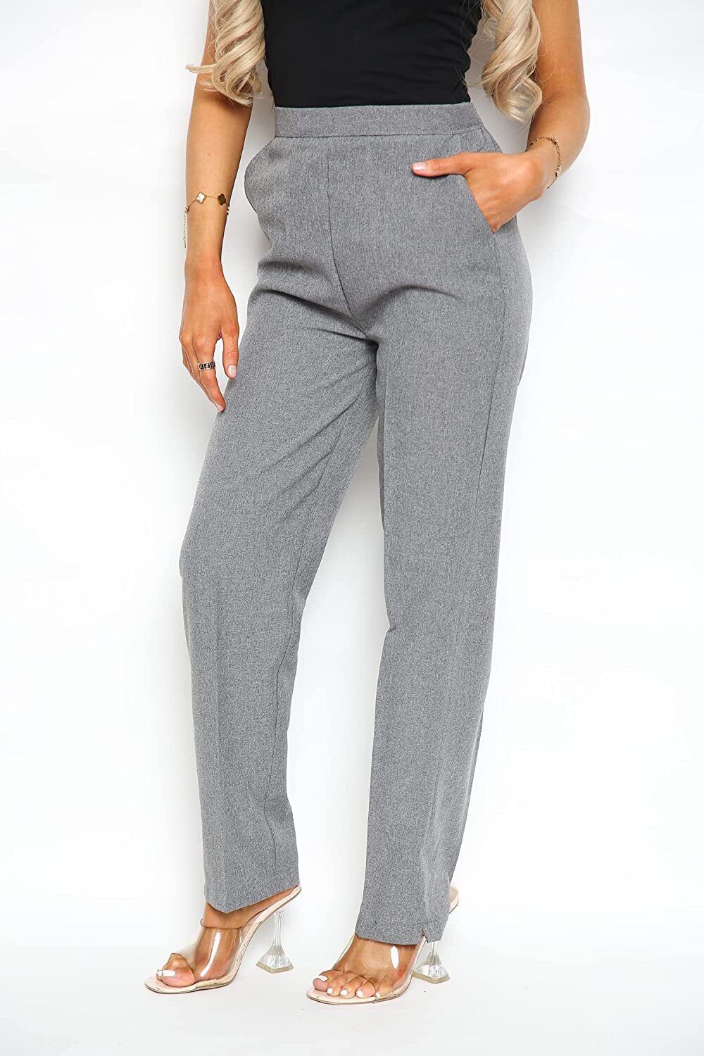Half Elasticated Pocket Trouser - Brown, Grey, Light Blue Trousers WearAll Grey 8 25