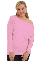 Off Shoulder Batwing Top Tops WearAll Pink 8-10