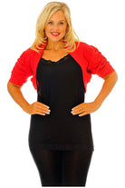 Puff Sleeve Bolero Shrug Tops WearAll Red 8-10