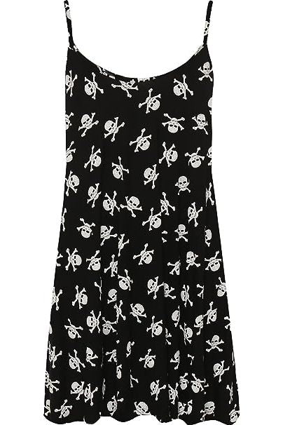 Skull Bones Print Strappy Dress Vest Top Dress WearAll