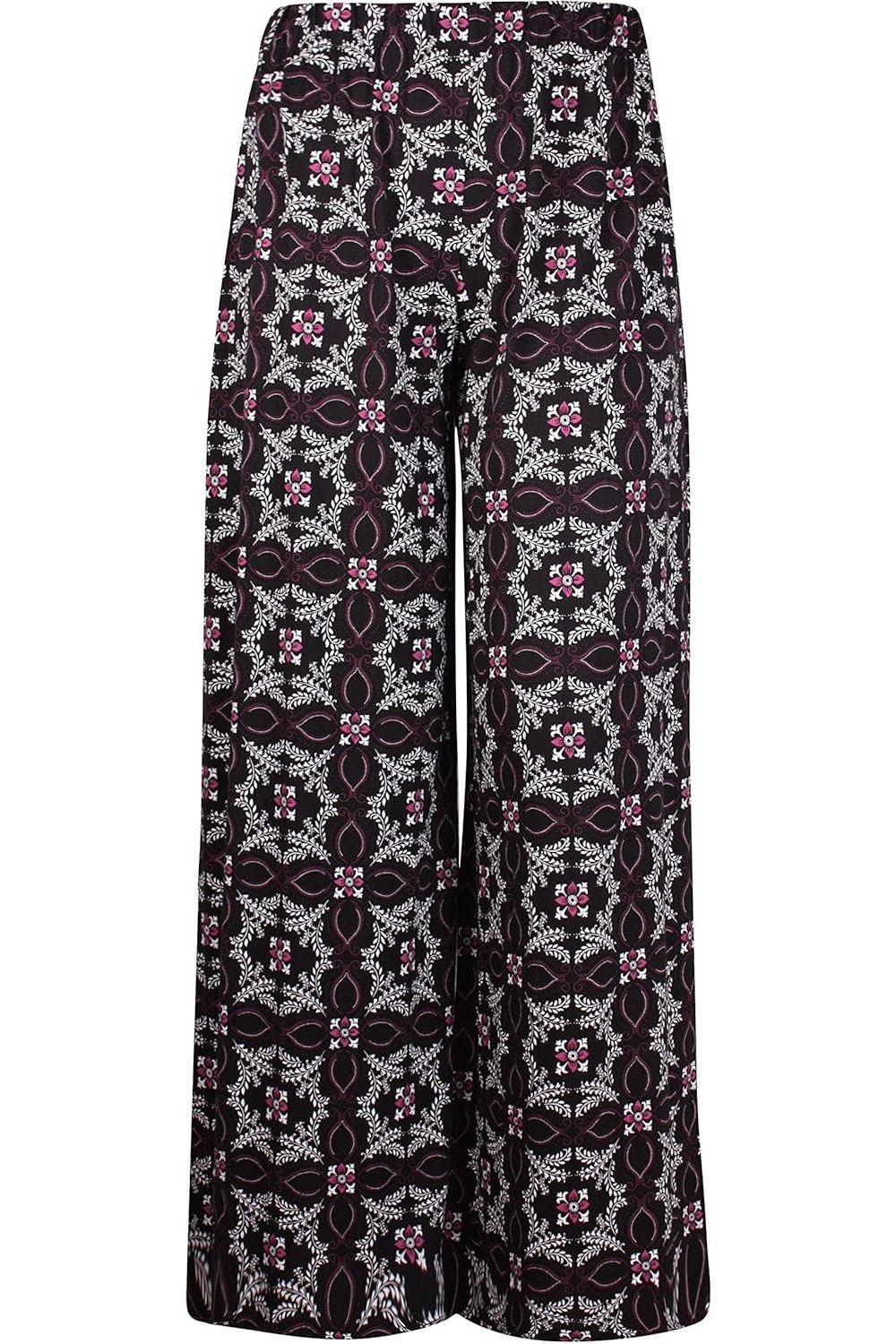 Square Floral Print Palazzo Trouser Palazzo WearAll Square Floral Purple 12-14