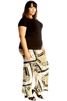 Plus Size Baroque Paisley Print Palazzo Trouser Palazzo WearAll
