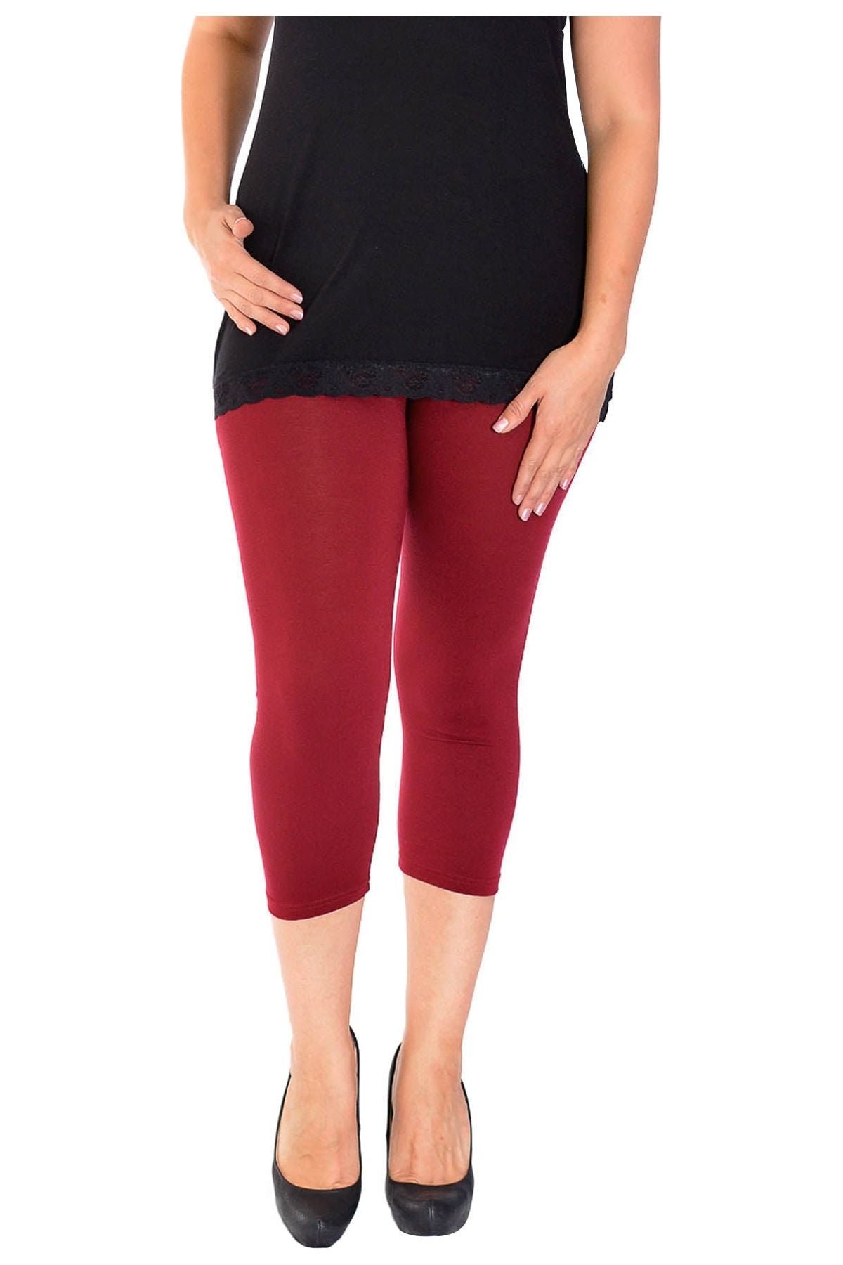 3/4 Length Cropped Leggings Leggings WearAll