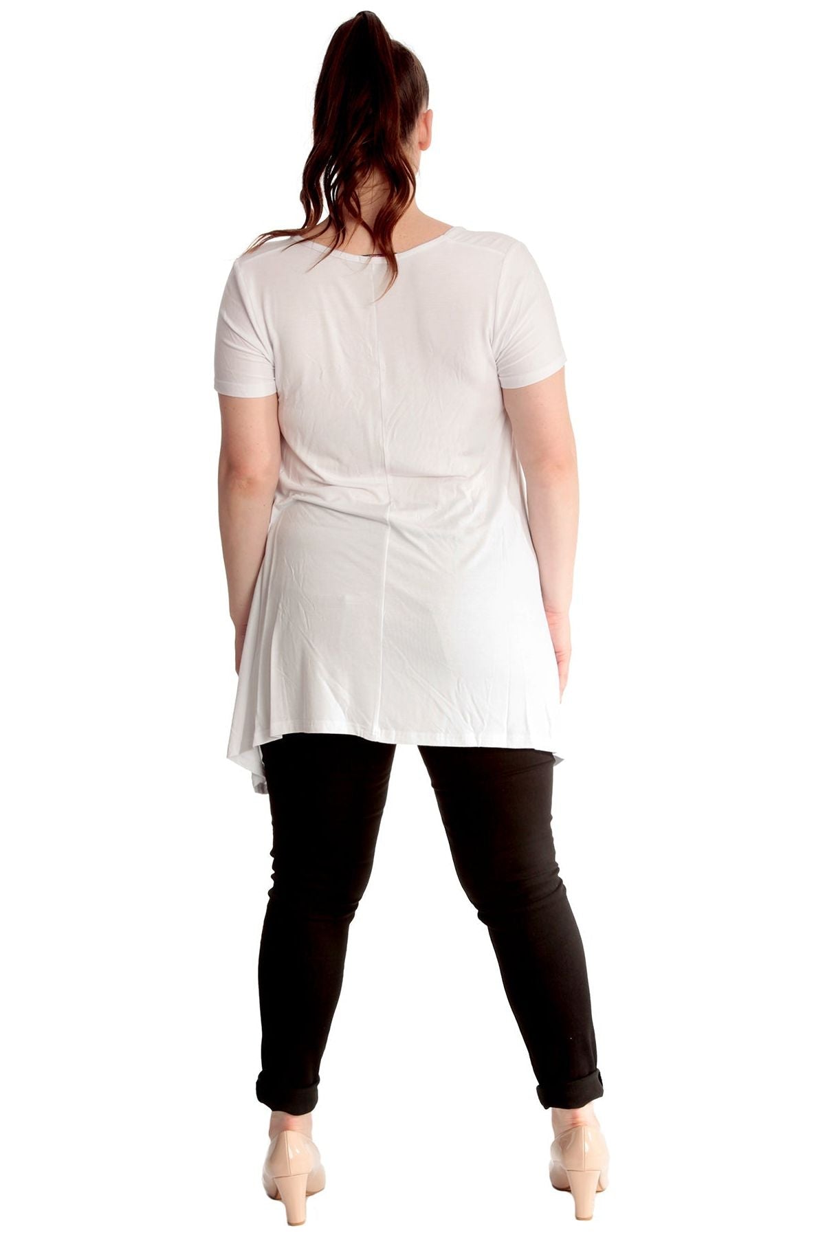 Leopard Print Hanky Hem Short Sleeve Top