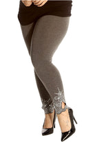 Plus Size Sequin Stretch Leggings Leggings WearAll Grey 20-22