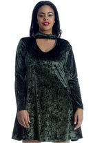 Plus Size Plain Velvet Swing Top Dress WearAll