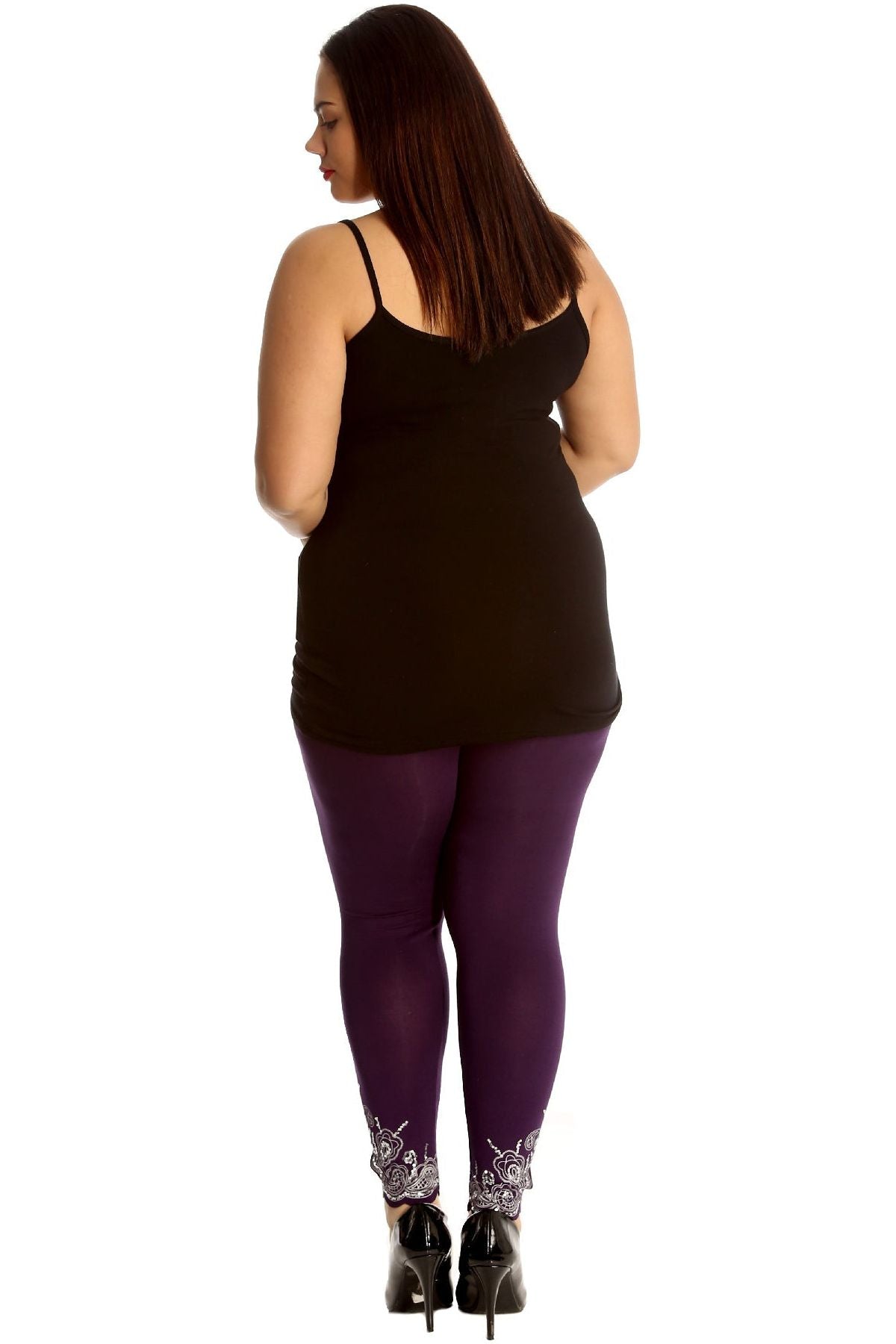 Plus Size Sequin Stretch Leggings Leggings WearAll