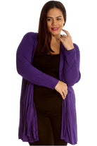 Plus Size Lace Back Open Pleated Cardigan Maxi Cardigan WearAll