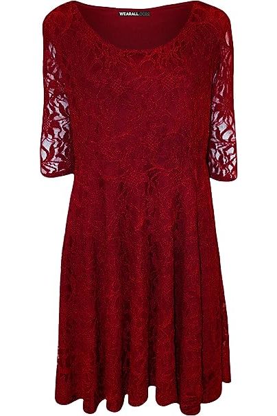 Plus size 3/4 Sleeve Ladies Skater Dress Dress WearAll