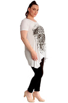 Leopard Print Hanky Hem Short Sleeve Top