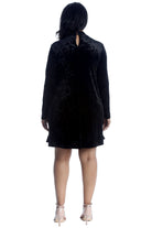 Plus Size Plain Velvet Swing Top Dress WearAll