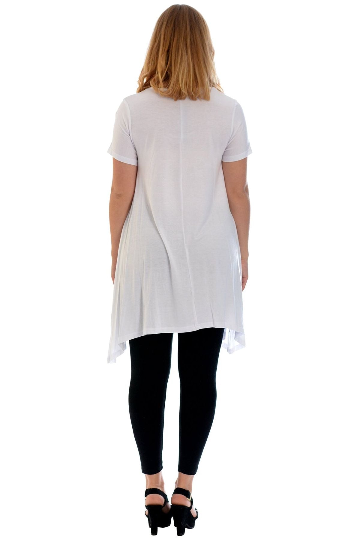 Studded Fur Cat Hanky Hem Short Sleeve Top Apparel & Accessories WearAll