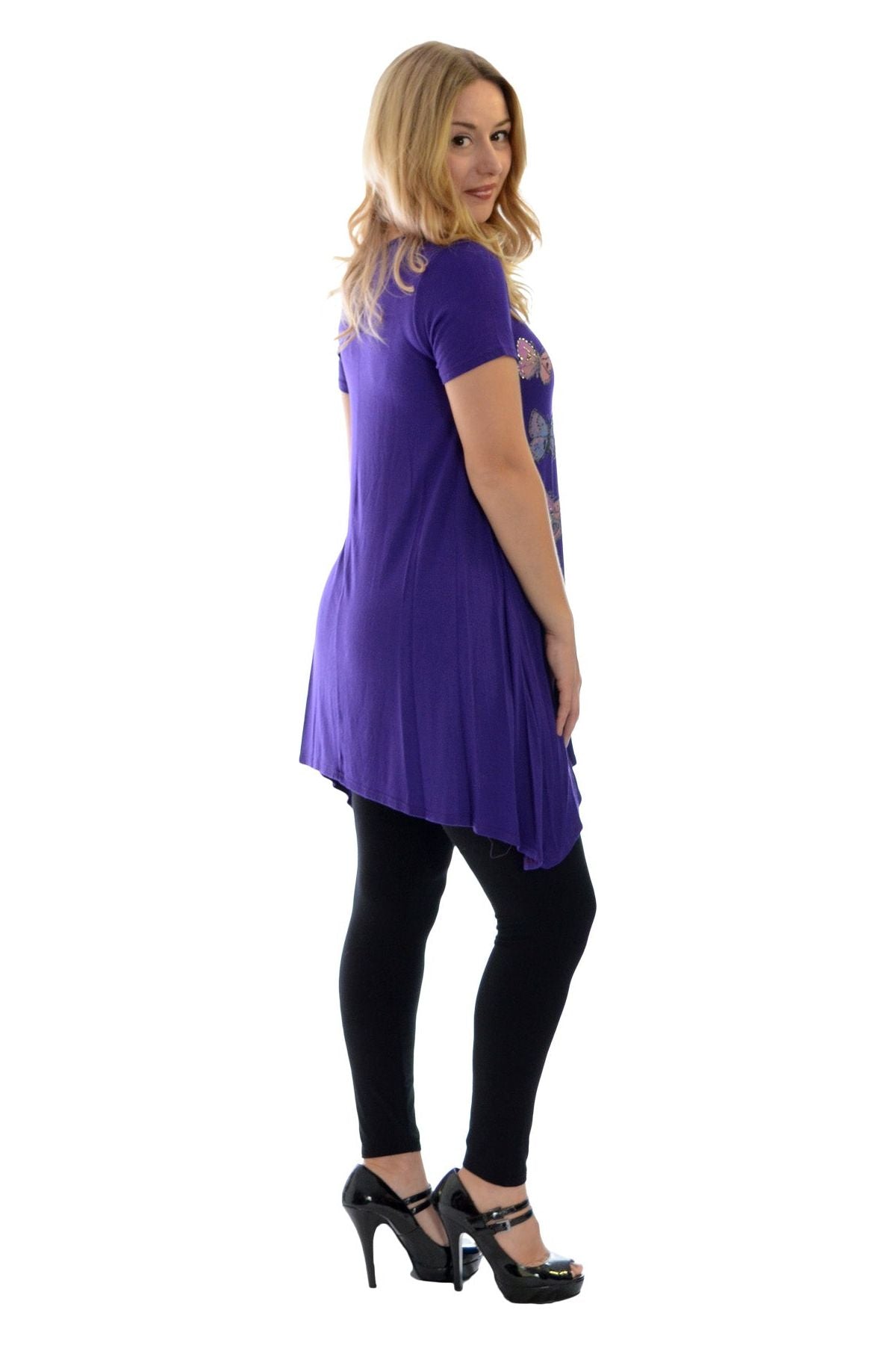 Butterfly Hanky Hem Short Sleeve Top Apparel & Accessories WearAll