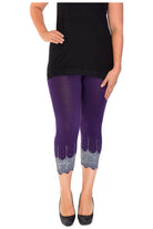Plus Size Scallop Edge Sequin Leggings Leggings WearAll
